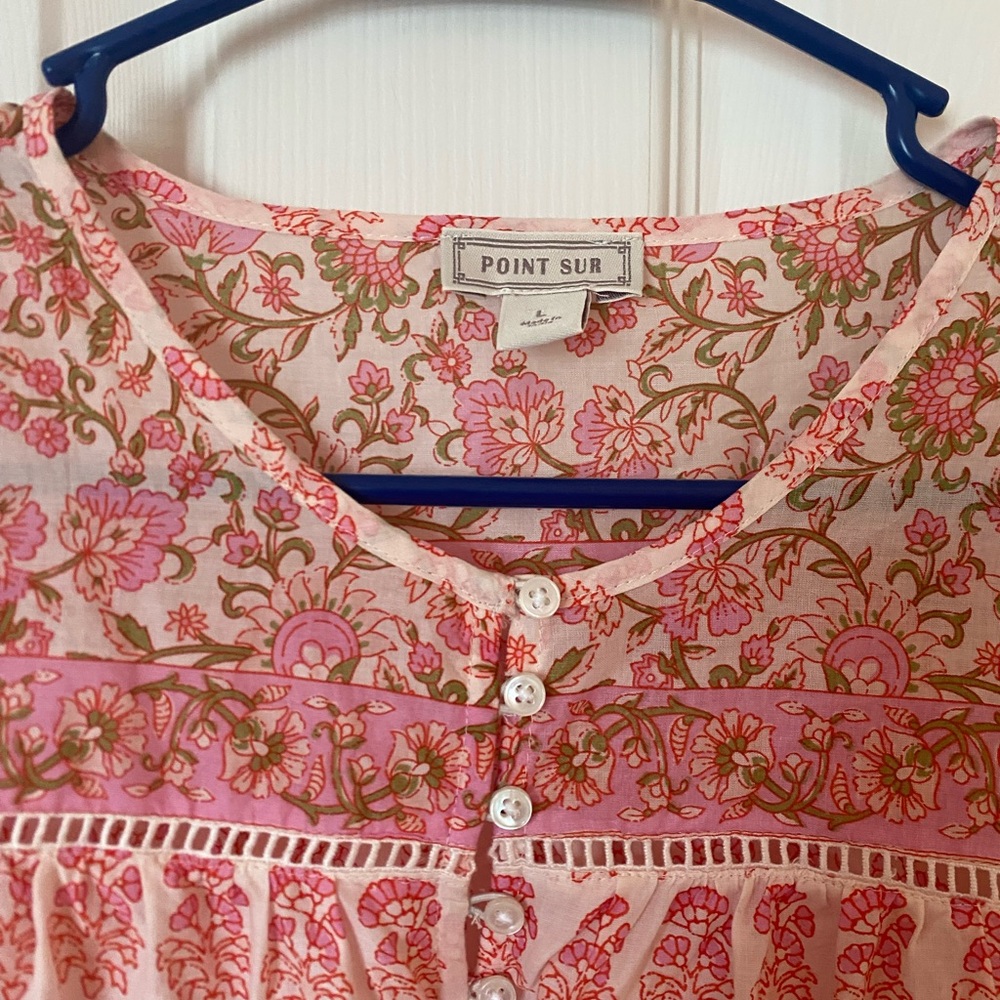 Point Sur Pink Floral Blouse